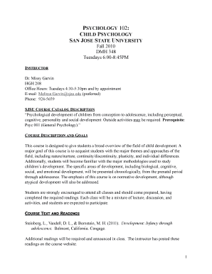 Fillable Online sjsu Syllabus SJSU F10 - sjsu Fax Email Print - pdfFiller