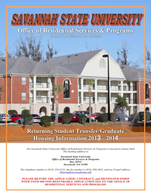 Savannah State University Housing Application