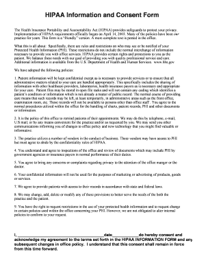 HIPAA Information and Consent Form