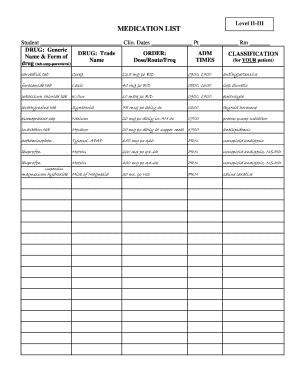 Project implementation plan example pdf - Medication List Example - faculty schreiner