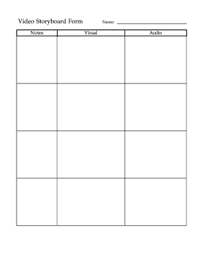 Video Storyboard Form
