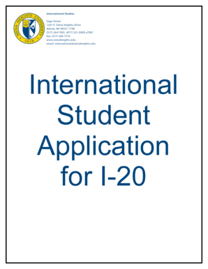 International Student Application for I-20