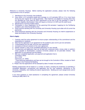 University Housing Room Agreement