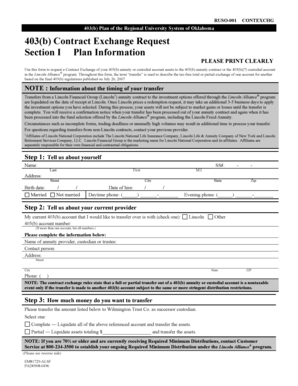 403(b) Contract Exchange Request Form