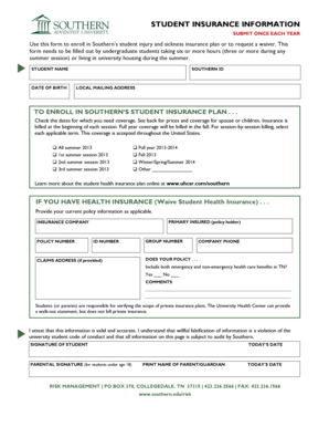Student Insurance Information Form