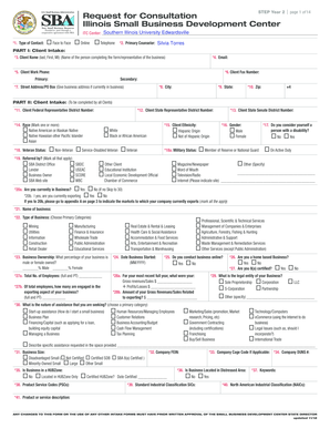 Illinois Small Business Development Center Request for Consultation