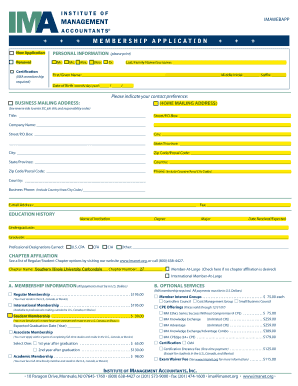 IMA Membership Application Form