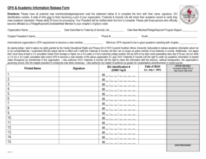 GPA & Academic Information Release Form