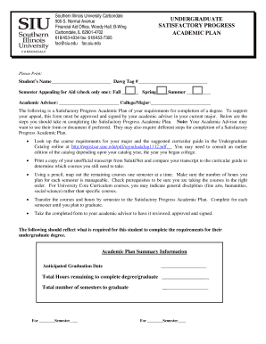 Satisfactory Progress Academic Plan