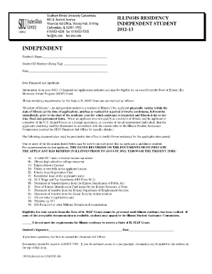 Illinois Residency Verification Form