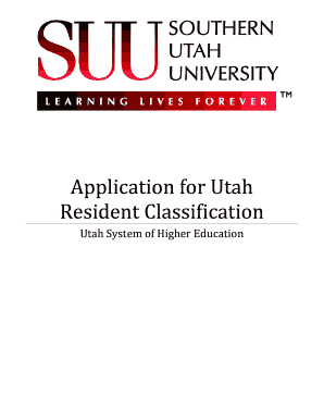 Utah Resident Classification Application