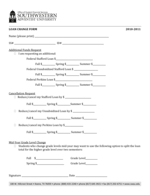 Loan Change Form