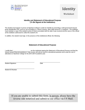 Identity and Statement of Educational Purpose