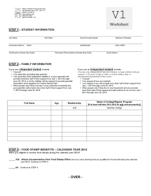 Spelman College Financial Aid Worksheet