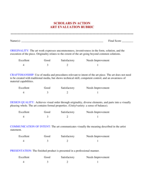 Art Evaluation Rubric