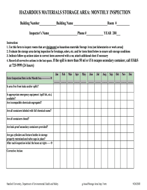 Storage rental agreement pdf - HAZARDOUS MATERIAL STORAGE AREA INSPECTION FORM - med stanford