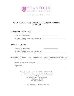 Medical Staff Vaccination Attestation Form