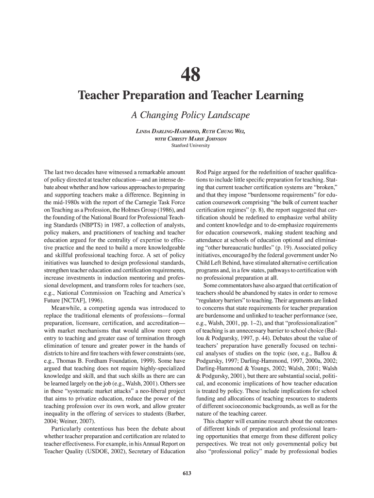 Teacher Preparation and Teacher Learning Preview on Page 1