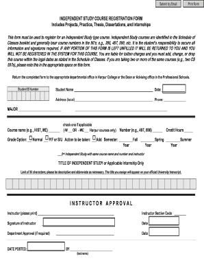 Independent Study Course Registration Form