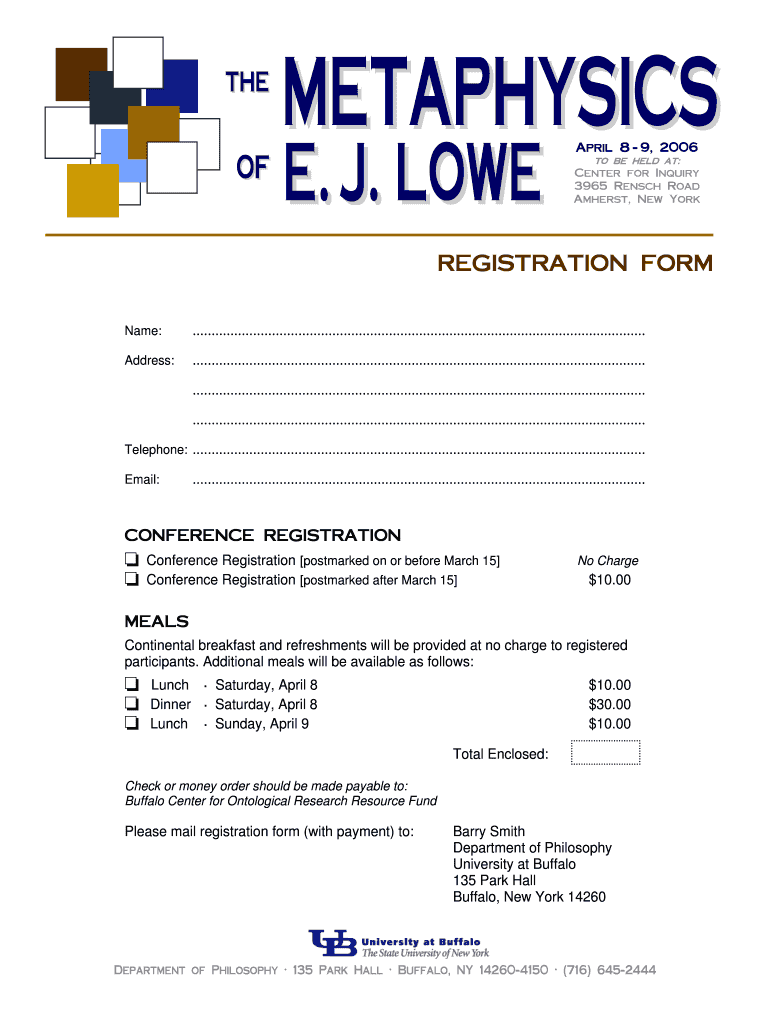 REGISTRATION FORM - Buffalo Ontology Site - University at Buffalo - ontology buffalo Preview on Page 1