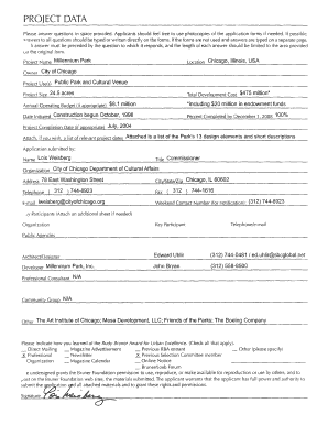 Millennium Park Application Form