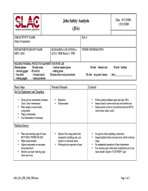 Excavation jsa sample - Subcontractor Safety Qualification Form - SLAC Group/Department...