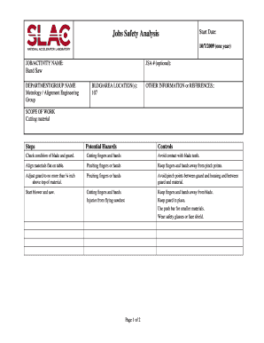 Jsa full form - Job Safety Analysis (JSA) Form - Www Group Slac Stanford - www-group slac stanford