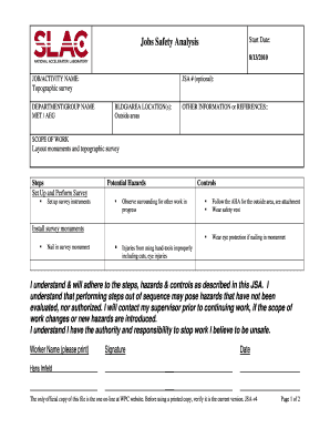 Job Safety Analysis Form