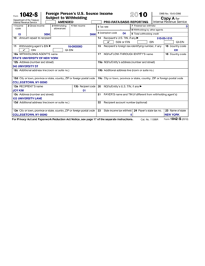 Form 1042-S 2010