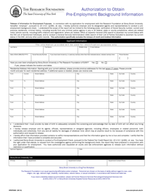 Authorization for Pre-Employment Background Check
