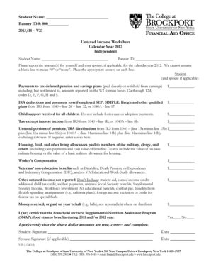 Untaxed Income Worksheet