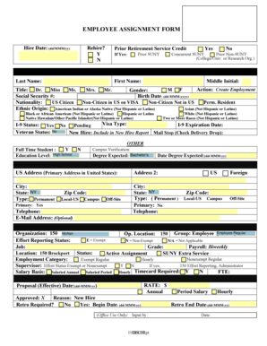 Employee Assignment Form