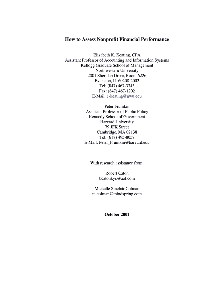 How to Assess Nonprofit Financial Performance - beech ait fredonia Preview on Page 1