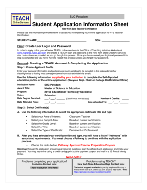 New York State Teacher Certification Application