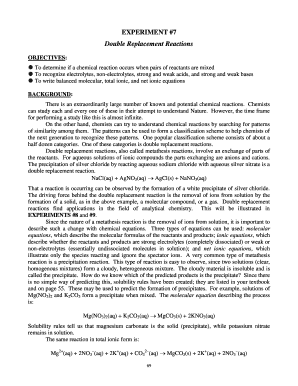 Double Replacement Reactions Lab
