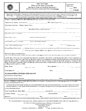 New York State Electronic Payments Authorization Form