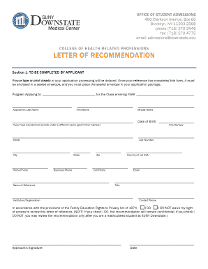 letterhead suny downstate word form