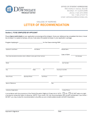 suny downstate medical letter form