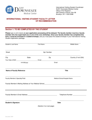 fillable online sls downstate faculty letter of faculty letter of recommendation