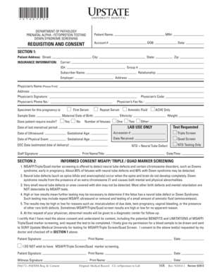 Prenatal Alpha-Fetoprotein Testing Requisition and Consent