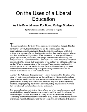 on the uses of a liberal education