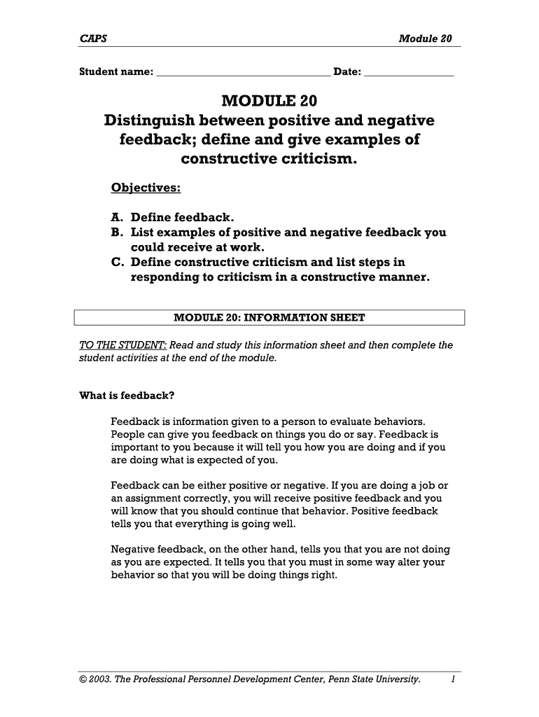 CAPS Table of Contents Penn State College of Education Preview on Page 1