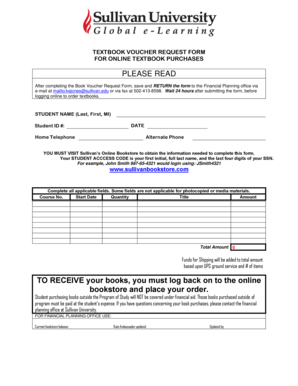 Textbook Voucher Request Form