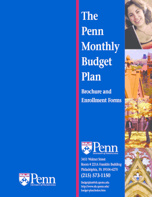 penn monthly budget plan form