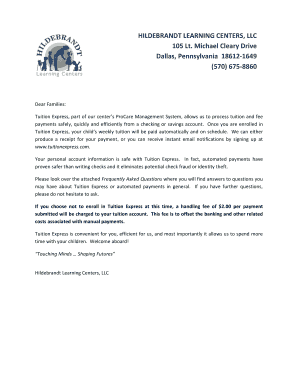 Tuition Express Payment Authorization Form