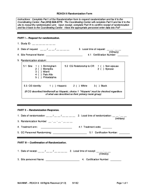 Randomization Form - Epidemiology Data Center - edc gsph pitt