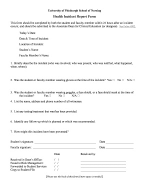 dish incident report form