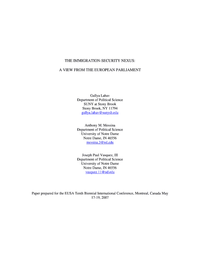 the immigration-security nexus: a view from the european parliament Preview on Page 1