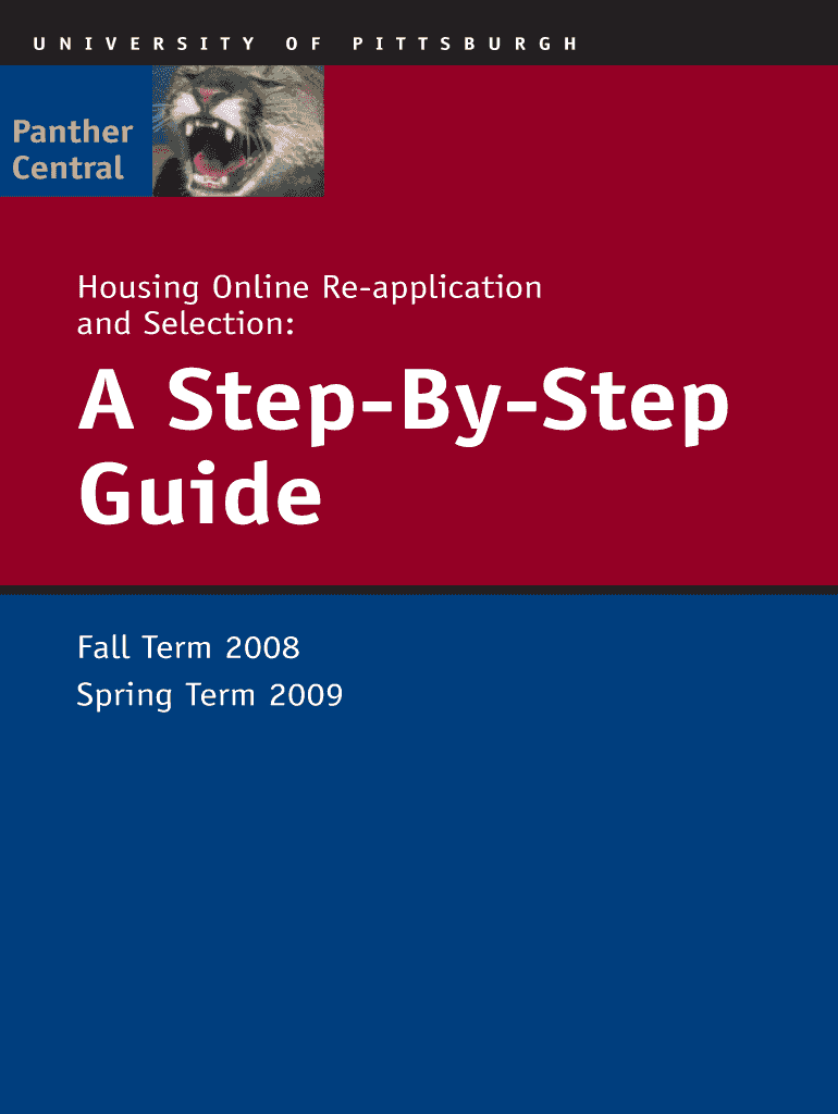 Housing Online Re-application - pc pitt Preview on Page 1