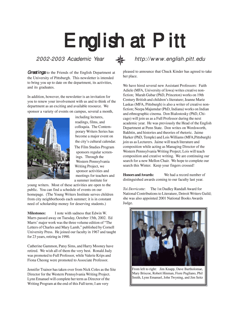 english newsletter english newsletter - english pitt Preview on Page 1